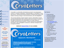Tablet Screenshot of cryoletters.org
